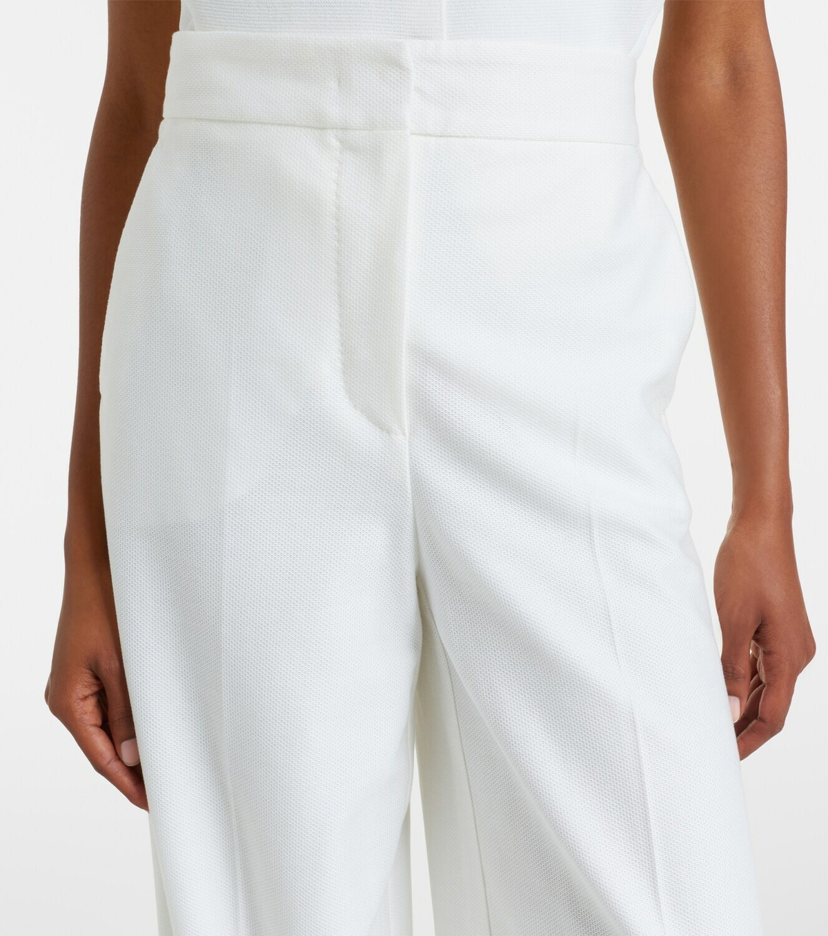 Max Mara Cotton piqué wide-leg pants