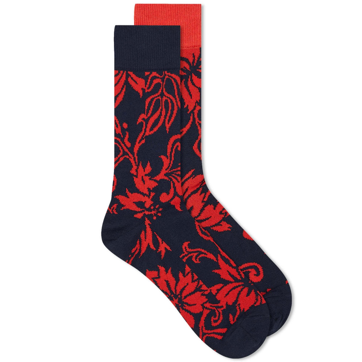 Photo: Sacai Men's Floral Socks in Red