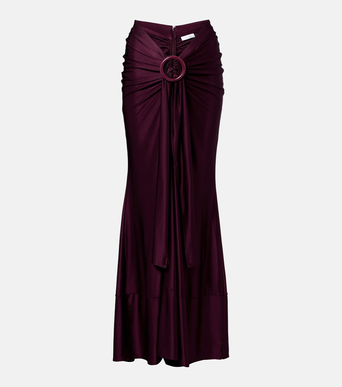 Rabanne Gathered satin maxi skirt