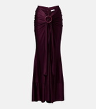 Rabanne Gathered satin maxi skirt
