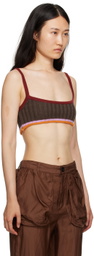 Edward Cuming Brown Cropped Tank Top