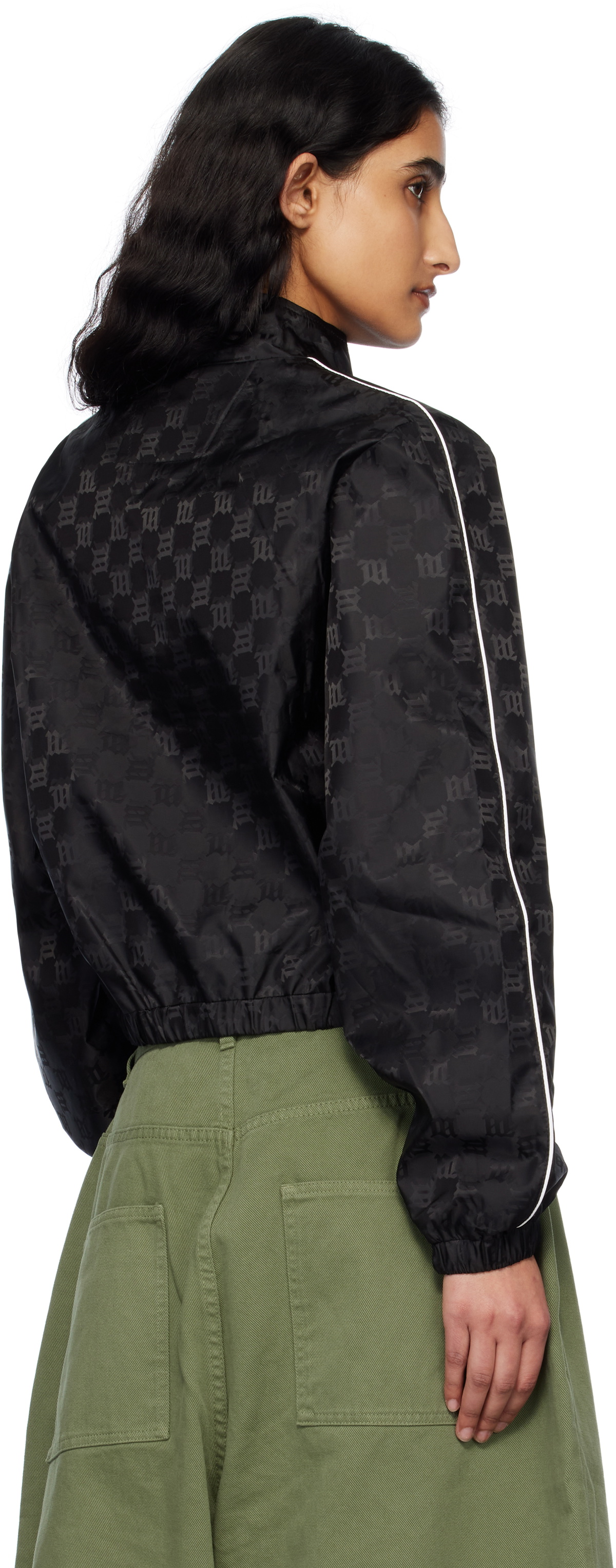 MISBHV Black Monogram Nylon Windbreaker Jacket