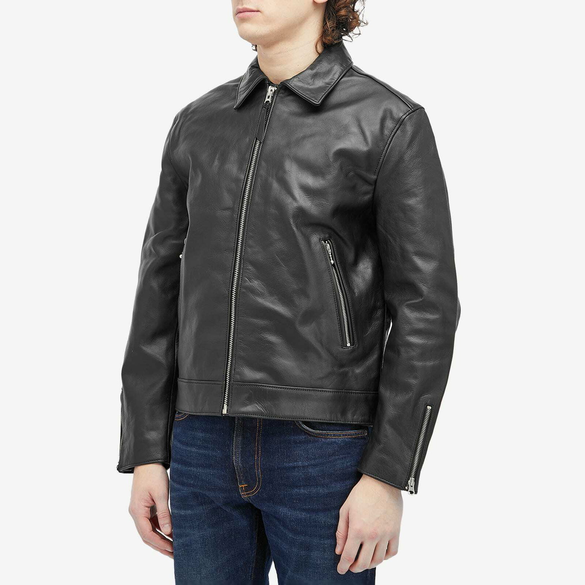 ジャケット・アウター NUDIE JEANS Eddy Rider Leather Jacket Eddy Rider Leather Jacket Black by Nudie Jeans Co
