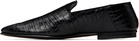 TOM FORD Black Printed Alligator Steven Loafers