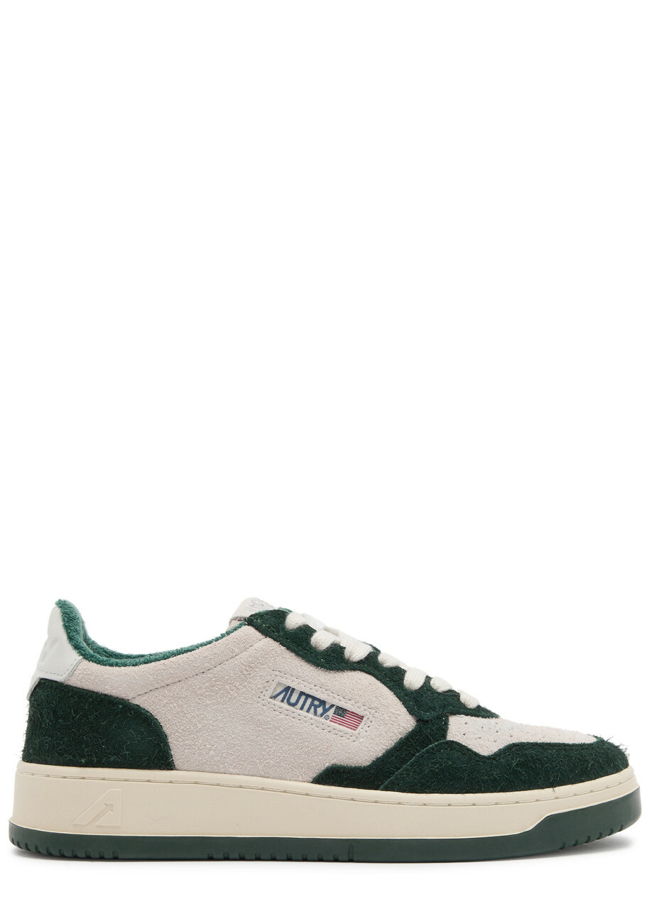 Autry Medalist Panelled Suede Sneakers Green Autry