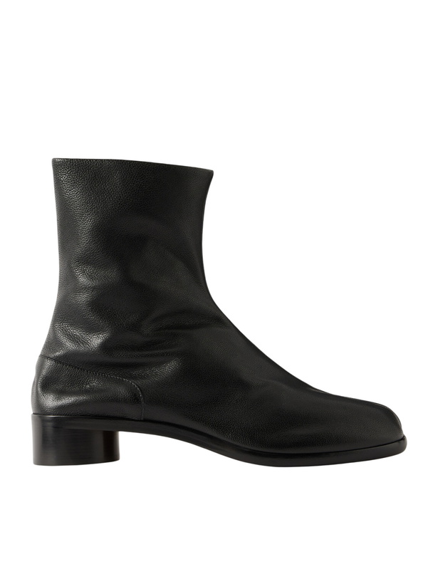 Photo: Maison Margiela - Tabi Split-Toe Textured-Leather Ankle Boots - Black