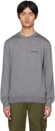 A.P.C. Gray Embroidered Sweater