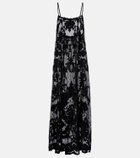 Juliet Dunn Embroidered sheer cotton midi dress