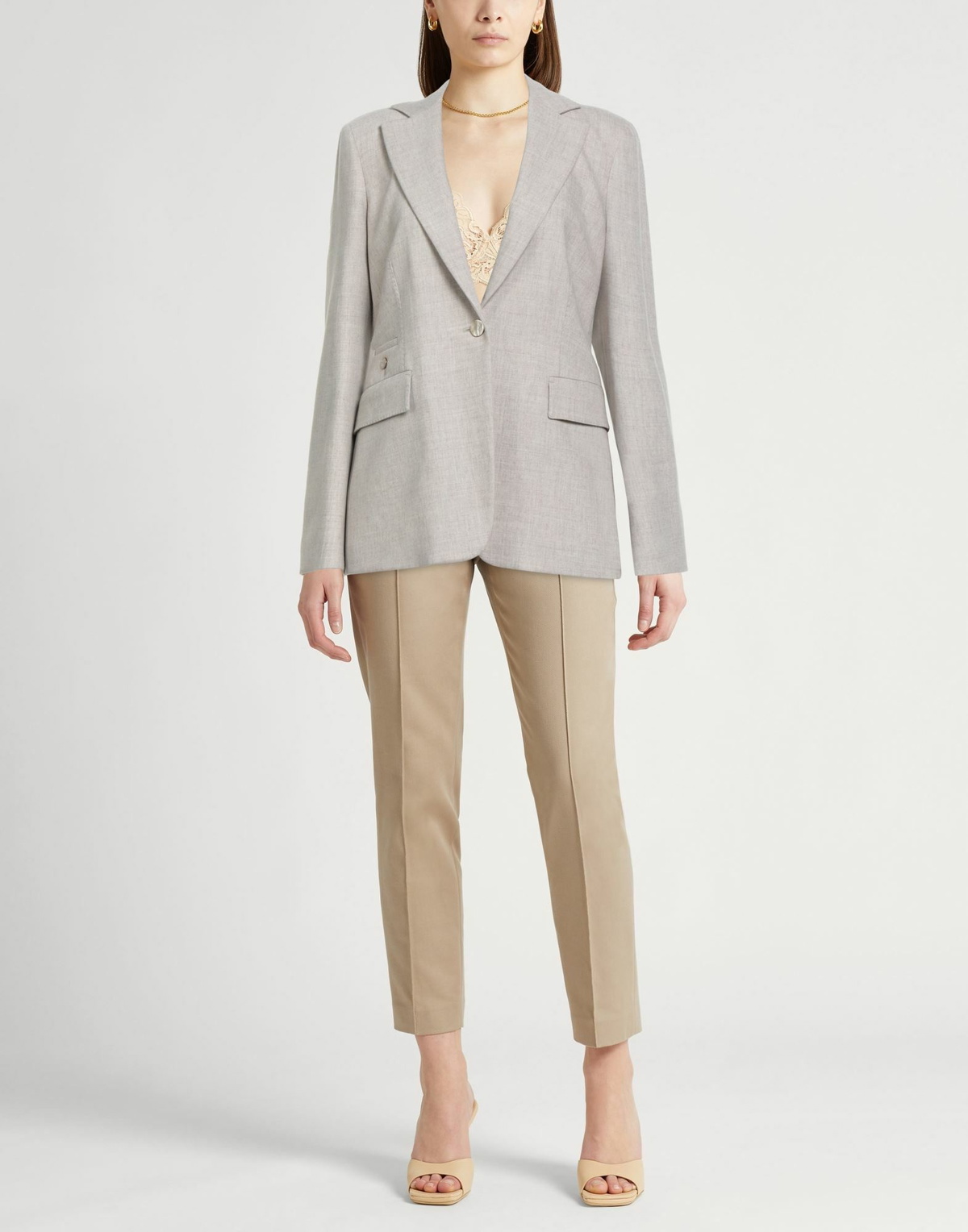 Agnona Womens Blazer Light in Grey