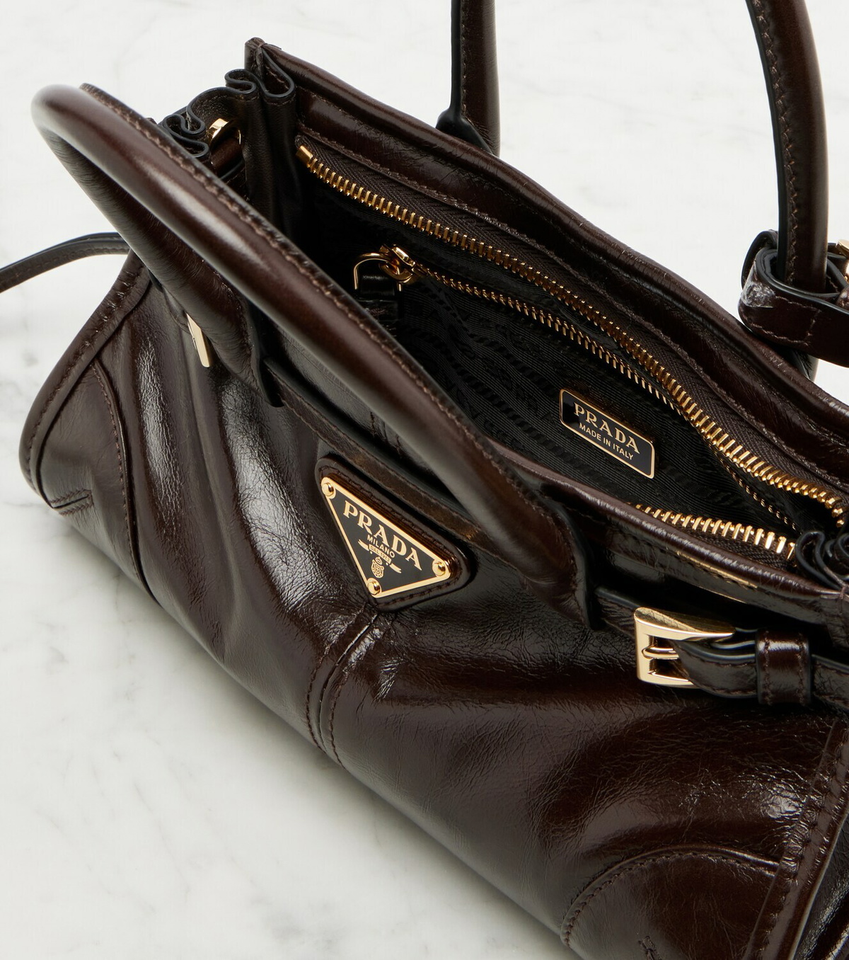 Prada Prada Bonnie Mini leather top-handle bag