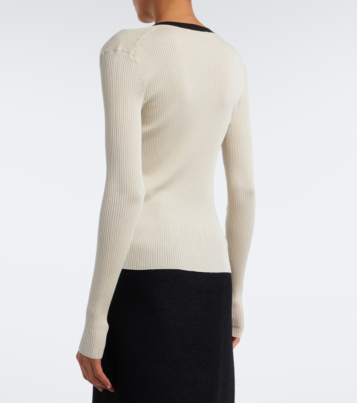 Fendi Ribbed-knit silk and cotton sweater