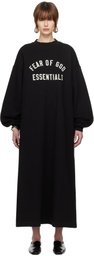 Fear of God ESSENTIALS Black Fleece Crewneck Midi Dress