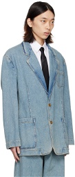 Moschino Blue Faded Denim Jacket