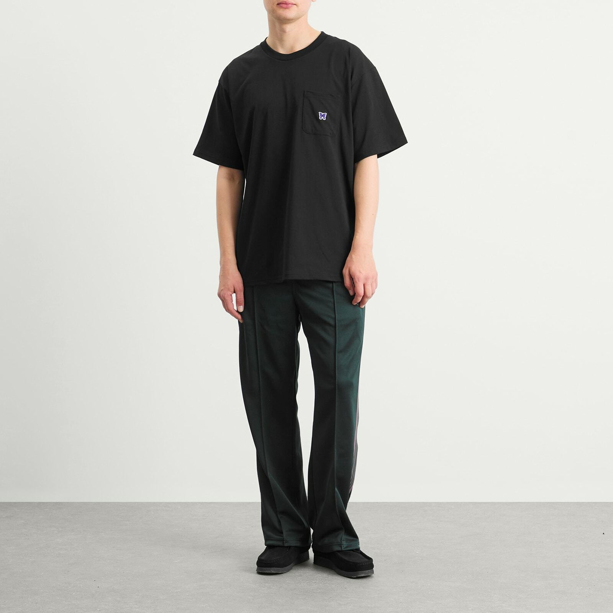 Needles Men's Crew Neck T-Shirt in Black