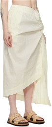 ISSEY MIYAKE Off-White Twisted Midi Skirt