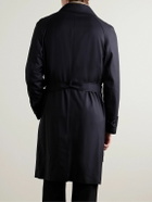Dunhill - Belted Super 180s Wool Coat - Blue