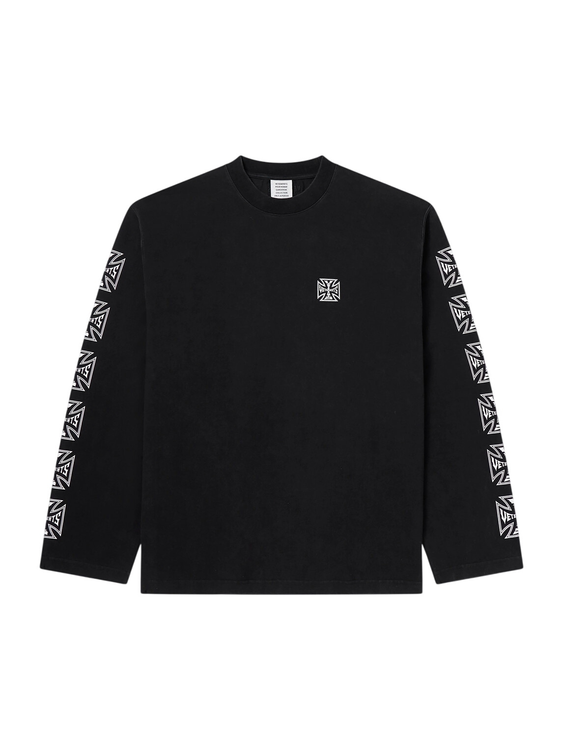 Vetements Men's Reverse Anarchy Logo T-Shirt in Washed Black/White