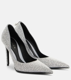 McQueen Skull studded satin pumps
