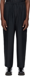 YOKE Black Chambray Easy Trousers