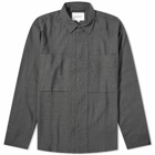 Norse Projects Men's Jens Cordura Tech Wool Overshirt in Charcoal Melange