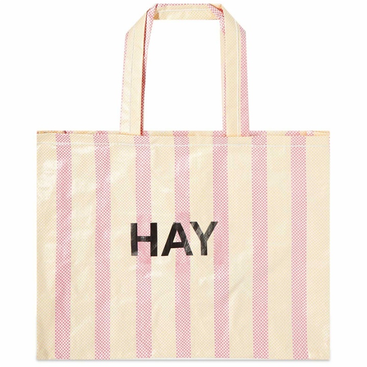 Photo: HAY Recycled Candy Stripe Bag - Medium in Red/Yellow