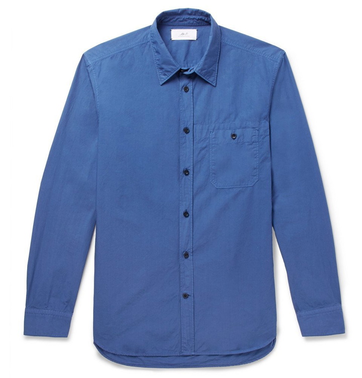 Photo: Mr P. - Slim-Fit Garment-Dyed Cotton-Poplin Shirt - Men - Blue