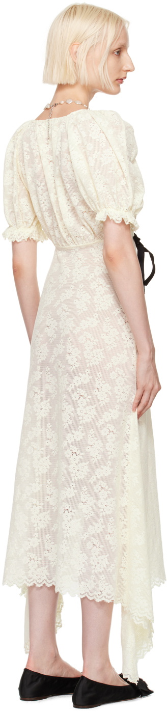 Yuhan Wang Off-White Puff Sleeve Midi Dress