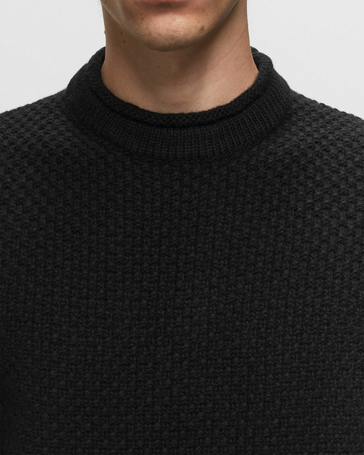 Stone Island Ghost Geelong Rws Wool Pullover Black Pullovers Stone