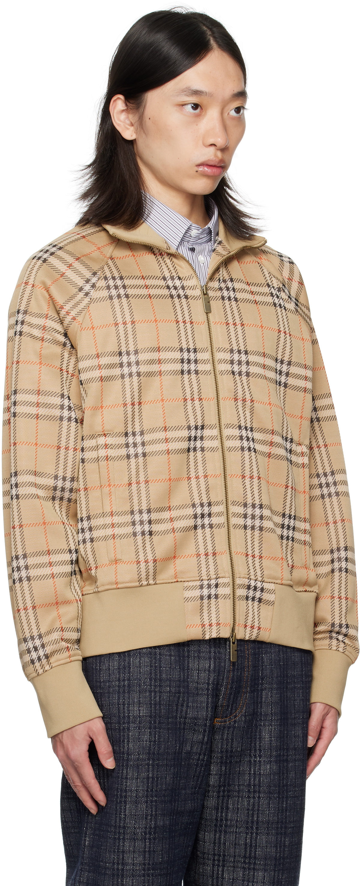 Burberry Beige Check Sweatshirt