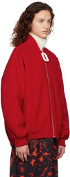 JW Anderson Red Oversized Bomber Jacket