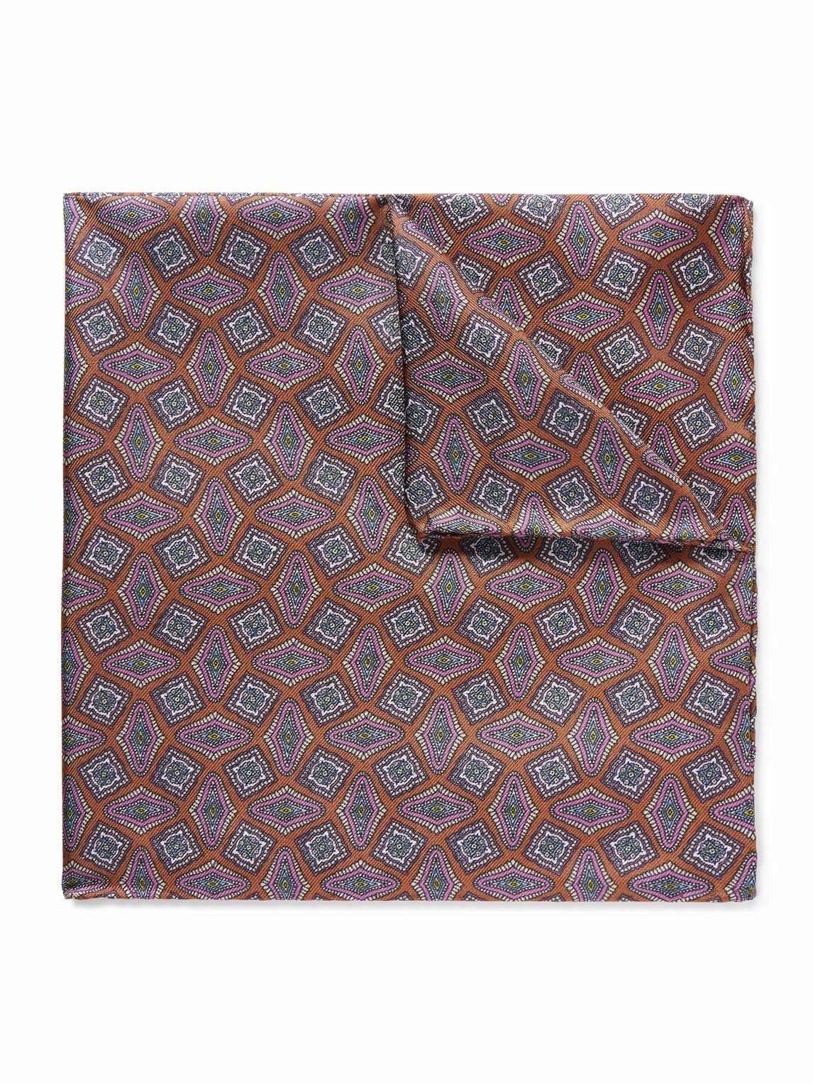 De Petrillo - Printed Silk-Twill Pocket Square