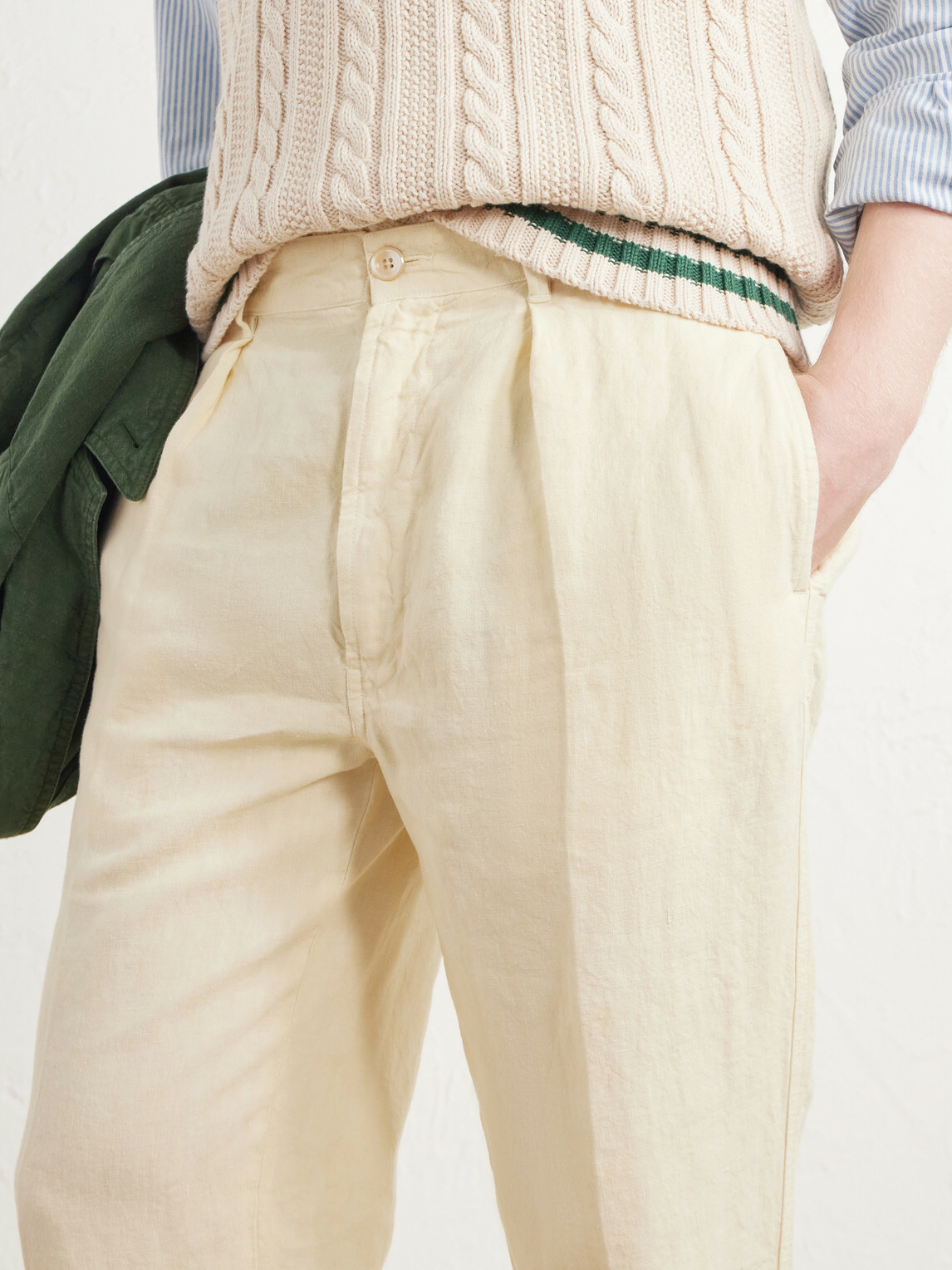 Drake's - Games Linen Straight-Leg Trousers - Neutrals