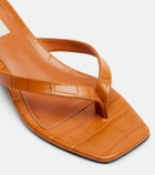 Toteme Croc-effect leather thong sandals