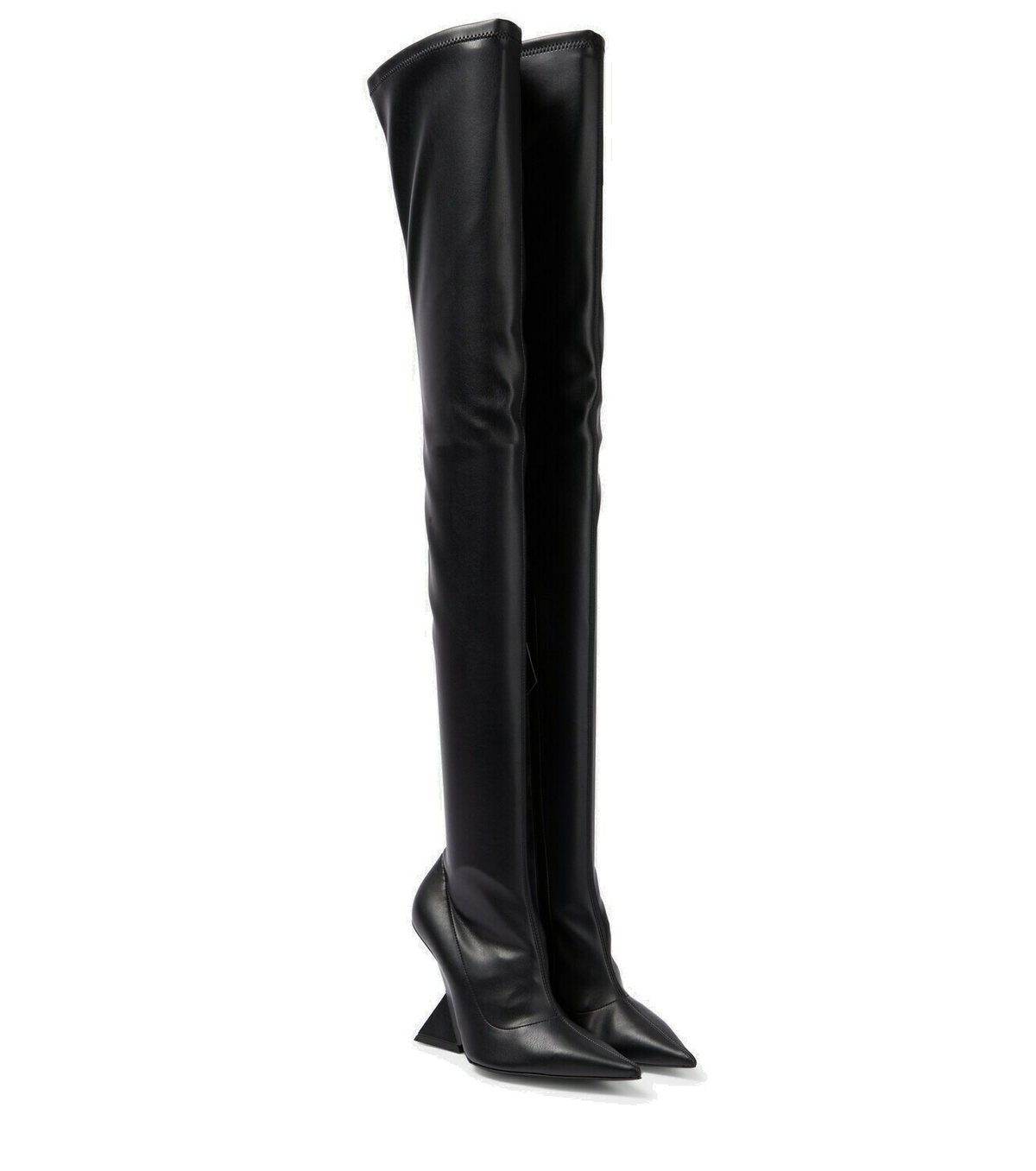 ★関税込み★ THE ATTICO Boots The Attico Layered knee-high Leather Boots | Black | FARFETCH