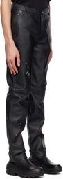 HELIOT EMIL Black Secluse Leather Pants