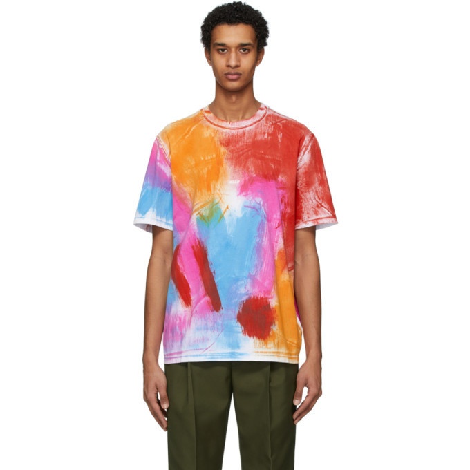 Photo: MSGM Multicolor Paint Pattern T-Shirt