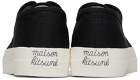 Maison Kitsuné Black Canvas Laced Sneakers