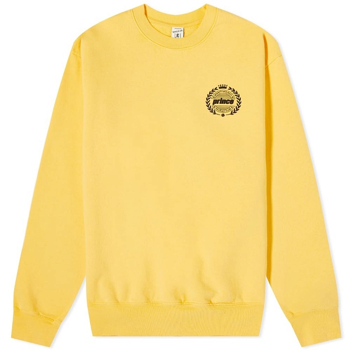 Photo: Sporty & Rich x Prince Crest Crew Sweat in Yellow/Black