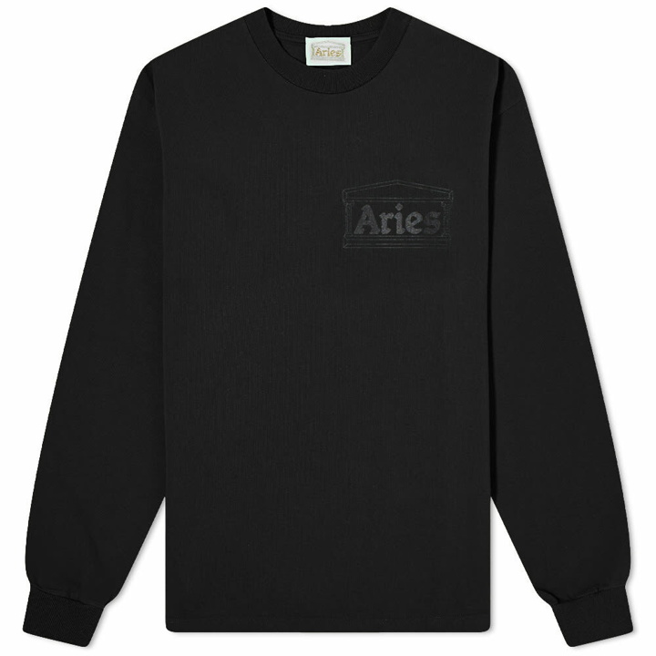 Photo: Aries Men's Long Sleeve Temple T-Shirt in Black