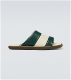 Dries Van Noten - Striped flat leather sandals