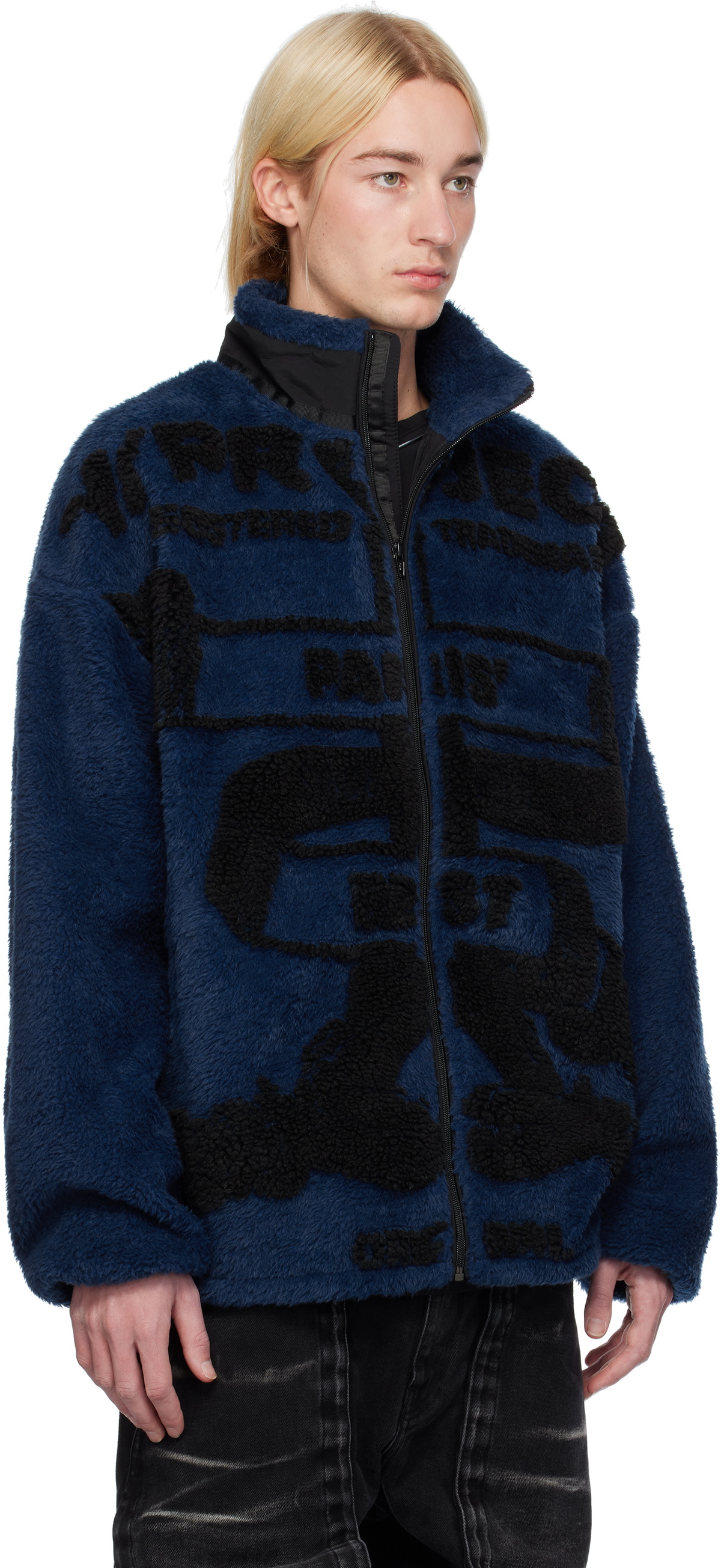 Y/Project Blue 'Paris' Best' Jacquard Fleece Jacket