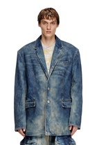 Diesel Blazer in hand-treated dirty denim - Denim Jackets - Unisex - Blue