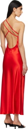 Silk Laundry Red Slope Midi Dress