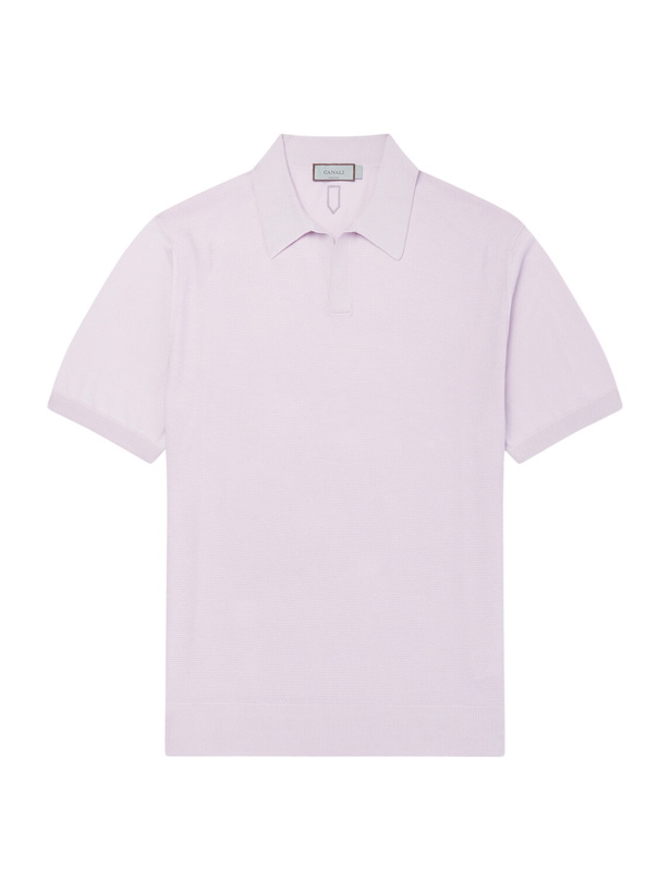 Photo: Canali - Cotton and Silk-Blend Polo Shirt - Purple