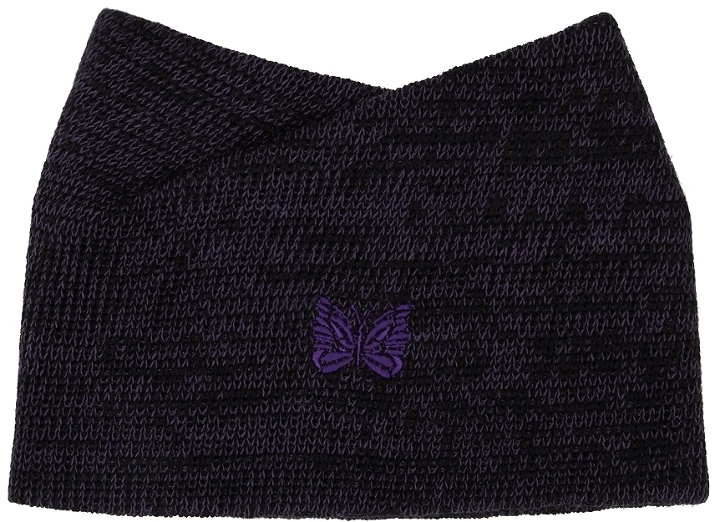 Photo: Needles Black & Purple Wool Collar Scarf