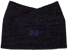 Needles Black & Purple Wool Collar Scarf
