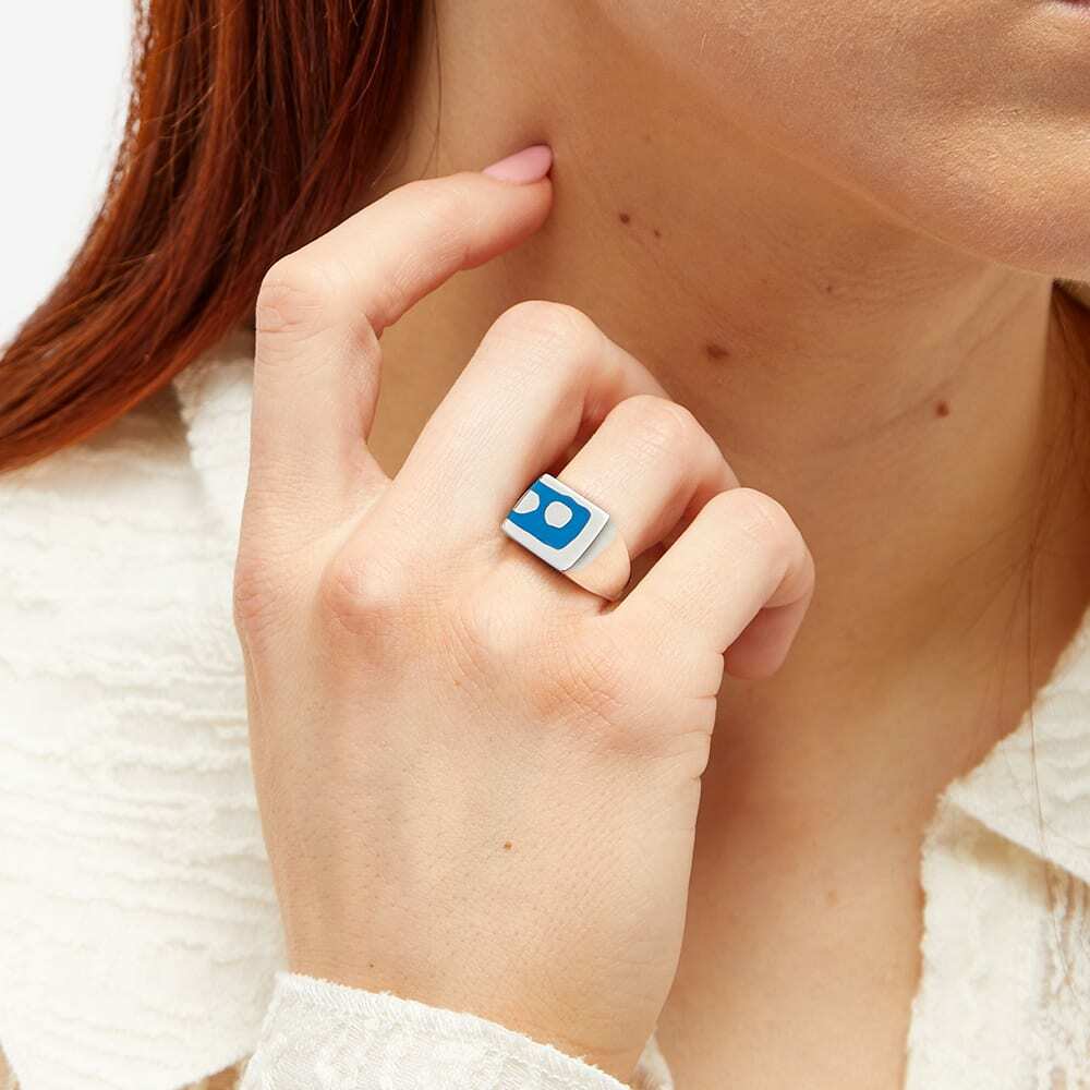 Ellie Mercer Women's Two Island Resin Ring in Silver/Blue