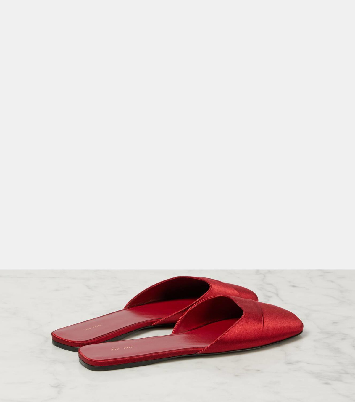 The Row Milla satin slides