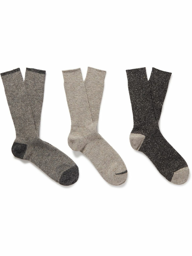 Photo: Anonymous ism - Three-Pack Cotton-Blend Socks