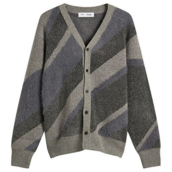 Photo: TOGA ARCHIVES Women's TOGA Regimental Knit Cardigan in Grey